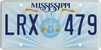 MS license plate LRX479
