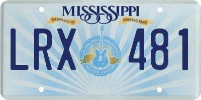 MS license plate LRX481