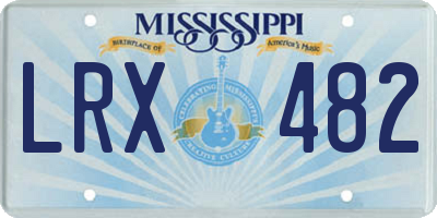 MS license plate LRX482