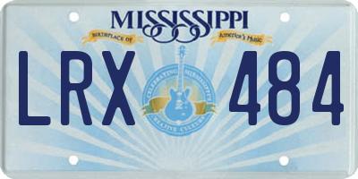 MS license plate LRX484