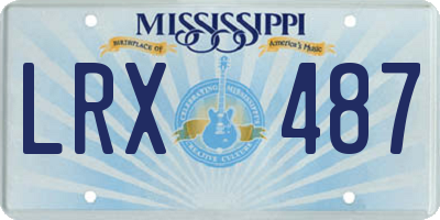 MS license plate LRX487