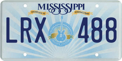 MS license plate LRX488