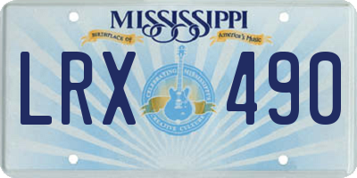 MS license plate LRX490
