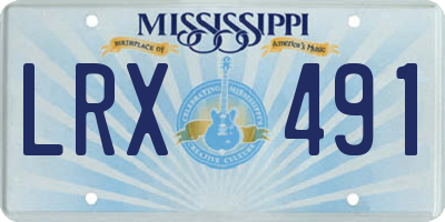 MS license plate LRX491
