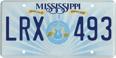 MS license plate LRX493