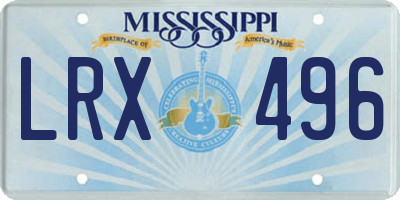 MS license plate LRX496