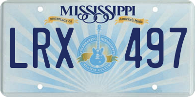 MS license plate LRX497