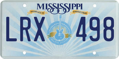 MS license plate LRX498