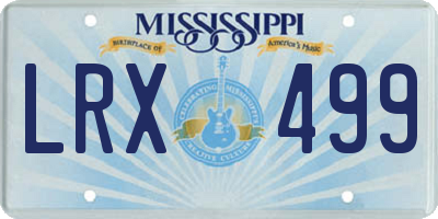 MS license plate LRX499