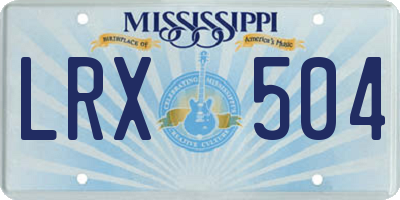 MS license plate LRX504