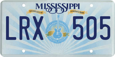 MS license plate LRX505