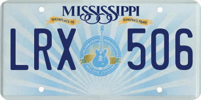 MS license plate LRX506
