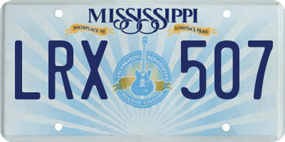 MS license plate LRX507