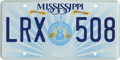 MS license plate LRX508