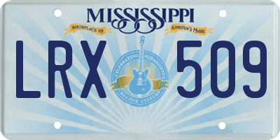 MS license plate LRX509