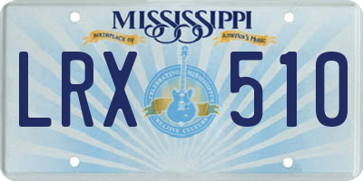 MS license plate LRX510