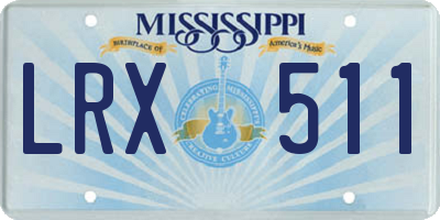 MS license plate LRX511