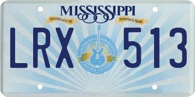 MS license plate LRX513