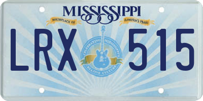 MS license plate LRX515