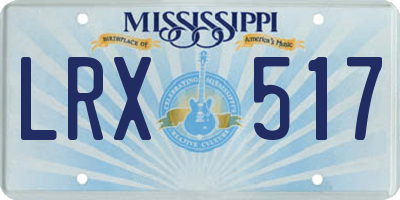 MS license plate LRX517