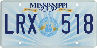 MS license plate LRX518