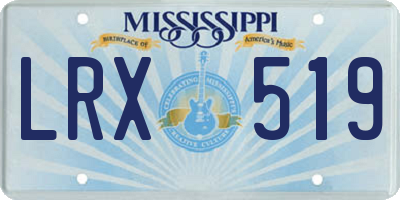 MS license plate LRX519