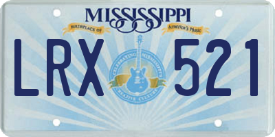 MS license plate LRX521