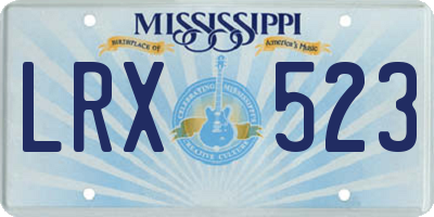 MS license plate LRX523