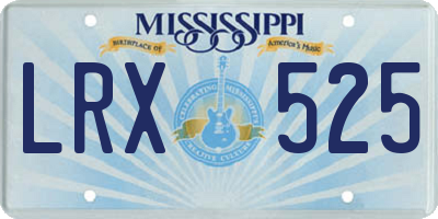 MS license plate LRX525