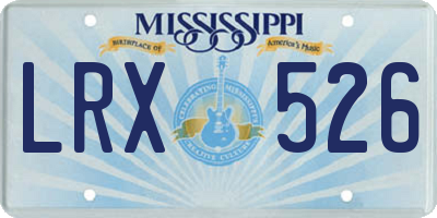 MS license plate LRX526