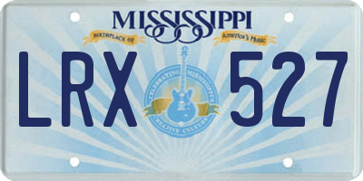 MS license plate LRX527