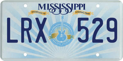 MS license plate LRX529