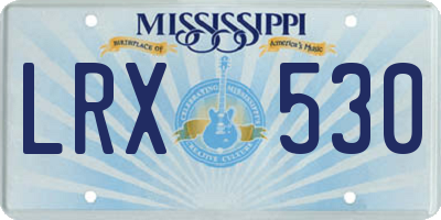 MS license plate LRX530