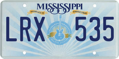 MS license plate LRX535