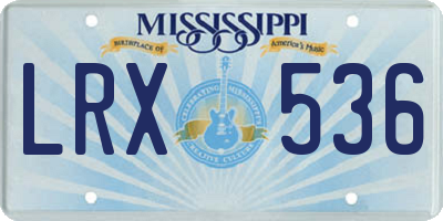 MS license plate LRX536