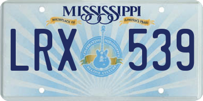 MS license plate LRX539