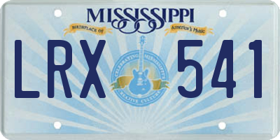 MS license plate LRX541