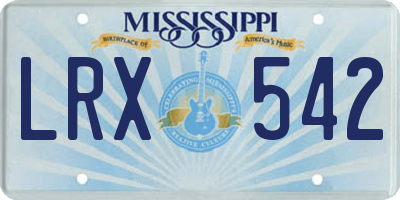 MS license plate LRX542