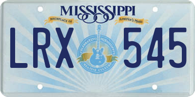 MS license plate LRX545