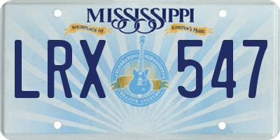 MS license plate LRX547
