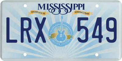 MS license plate LRX549