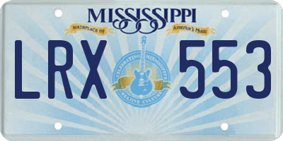 MS license plate LRX553