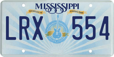 MS license plate LRX554