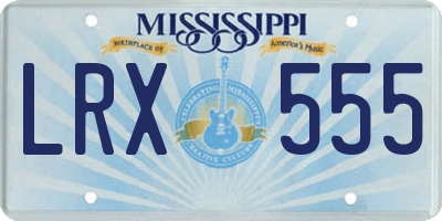 MS license plate LRX555
