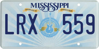 MS license plate LRX559