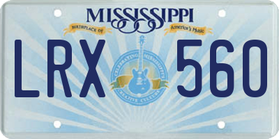 MS license plate LRX560