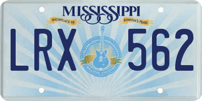 MS license plate LRX562