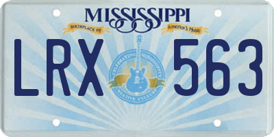 MS license plate LRX563