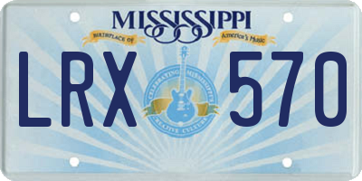 MS license plate LRX570