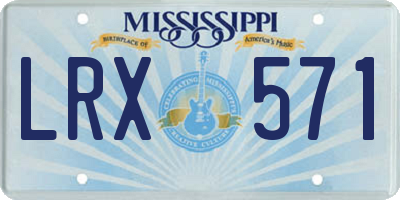 MS license plate LRX571